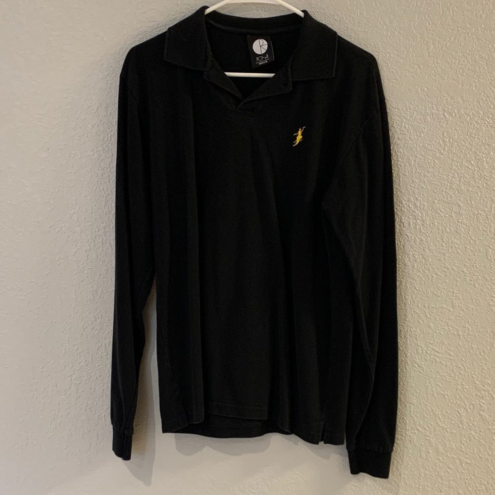 Black Polo Shirt with Embroidered Logo